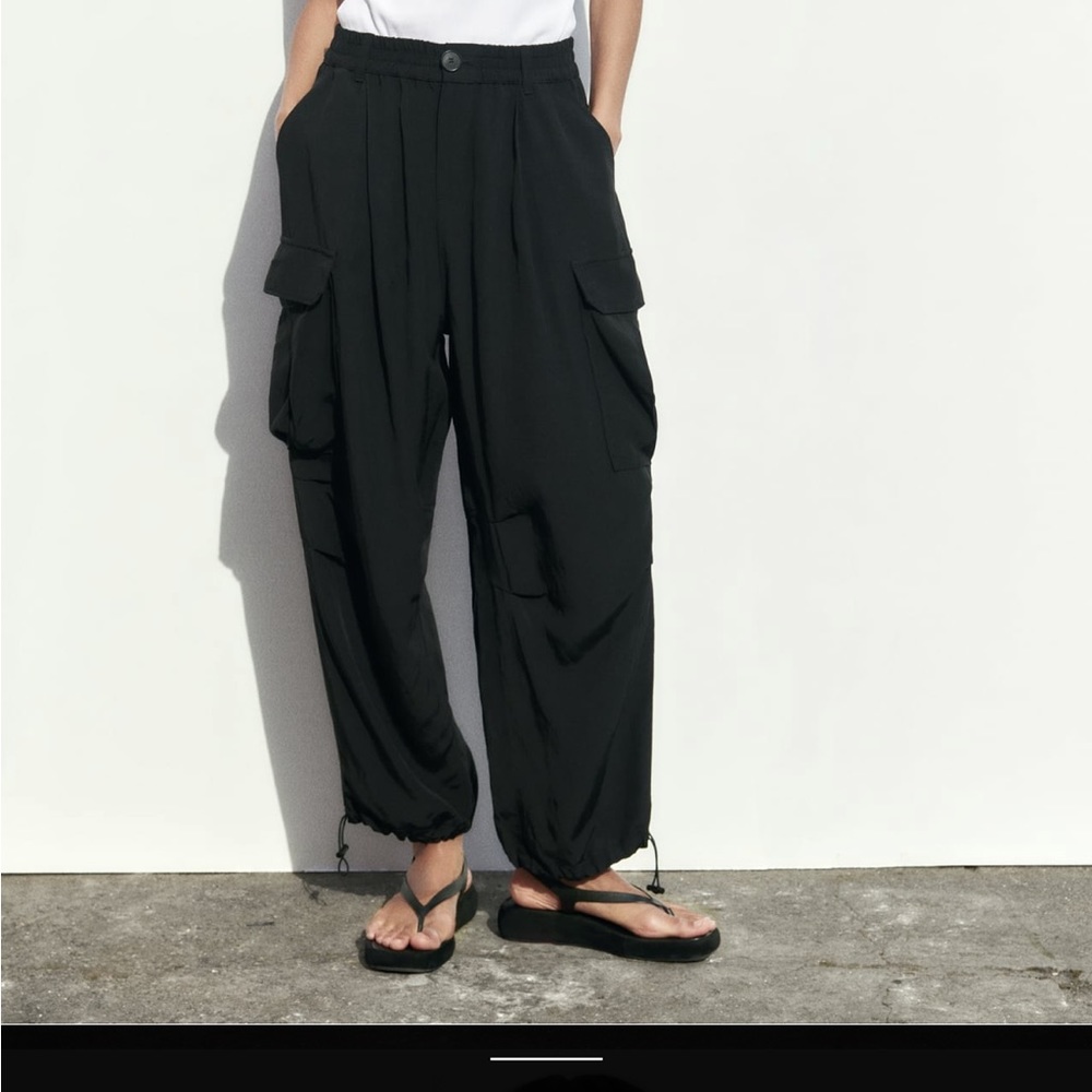 Zara linen blend cargo pants M/L